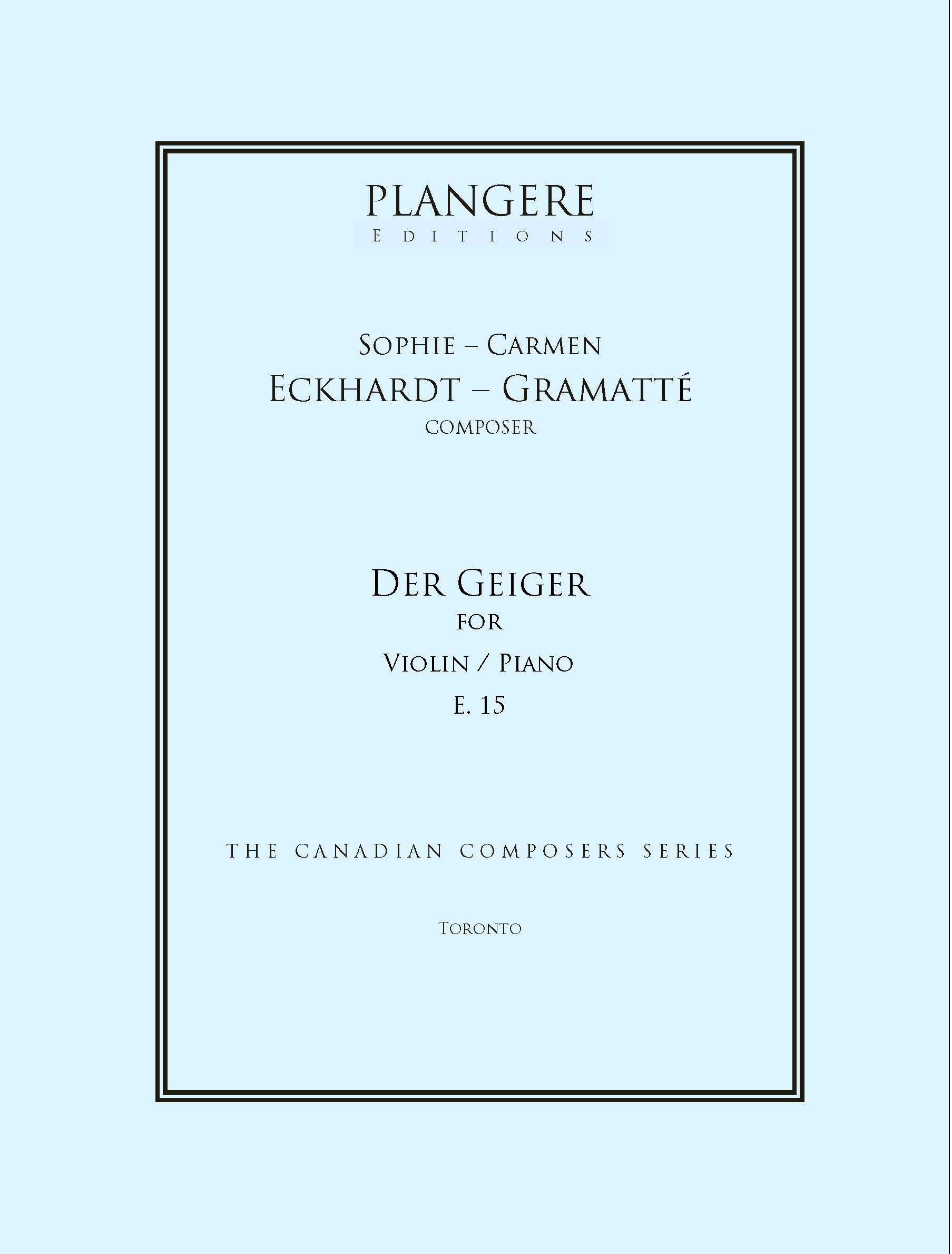 Sophie-Carmen Eckhardt- Gramatté Der Geiger